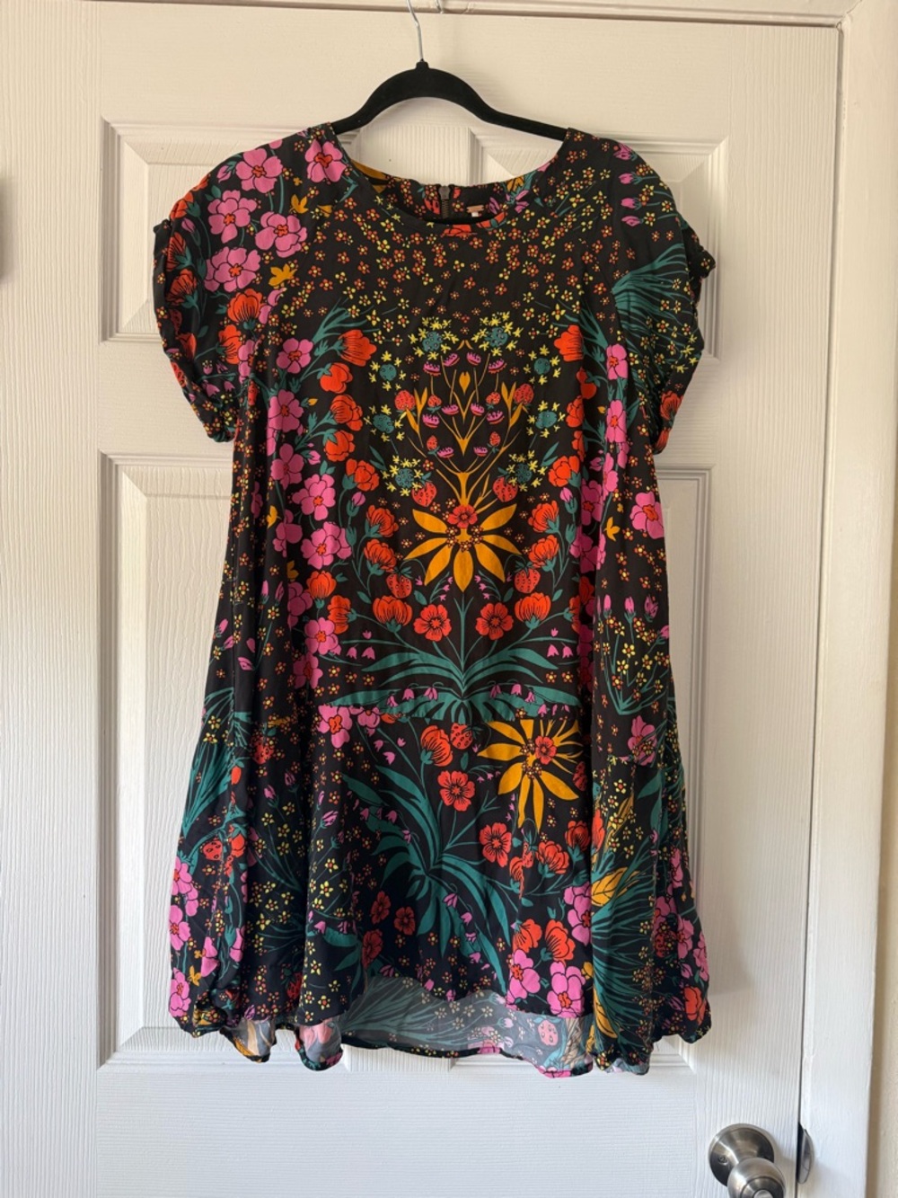 Free People Strawberry Fields Black Multi-Color Floral Mini Dress - Picture 2 of 6